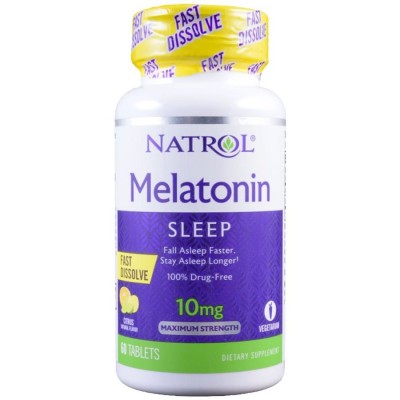 NATROL Melatonin Fast Dissolve 10mg 60таб, Цитрус