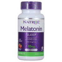 NATROL Melatonin Fast Dissolve 10mg 60таб, Клубника