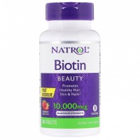 NATROL Biotin 10,000мкг 60таб, Клубника