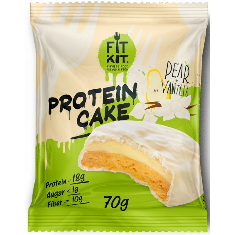 FITKIT Protein White Cake - груша-ваниль, 70 гр.. Fit Kit Protein Cake (70гр). Fit Kit Protein Cake 70g 1шт. Fit Kit протеиновое печенье 70 гр. Протеиновая глазурь