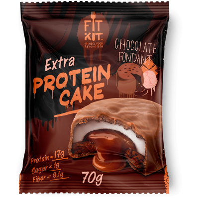 FIT KIT Extra PROTEIN CAKE 70гр, Шоколадный фондан