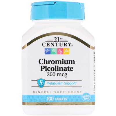 21ST CENTURY Chromium Picolinate 200mcg 100 табл